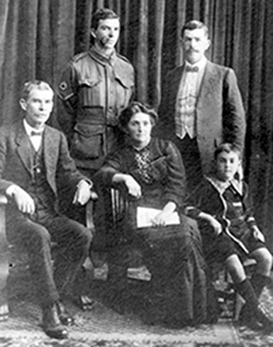 family posing circa world war one